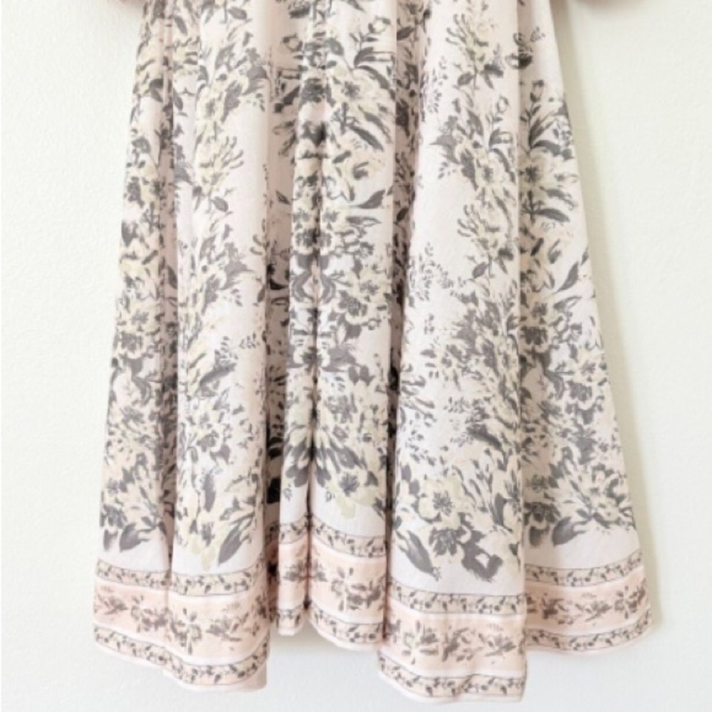 Zimmermann Women's Size 1 US 6 Golden Floral Long Sleeve Silk Linen Maxi Dress - Picture 7 of 12